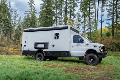 Universal Exterior Cooking + Storage Flare with Drop-Down Door