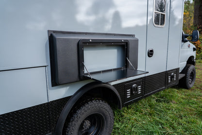 Universal Exterior Cooking + Storage Flare with Drop-Down Door