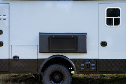 Universal Exterior Cooking + Storage Flare with Drop-Down Door