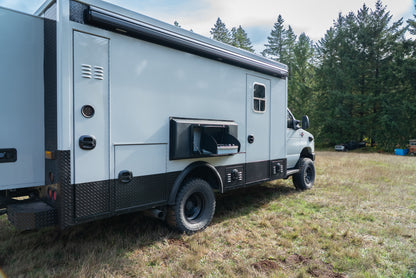 Universal Exterior Cooking + Storage Flare with Drop-Down Door