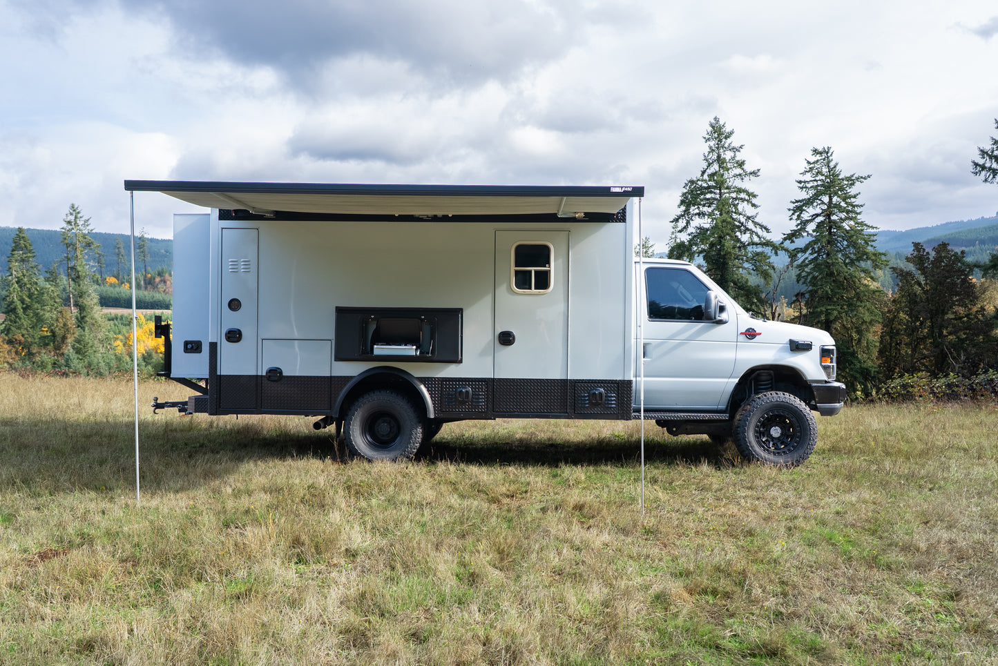 Universal Exterior Cooking + Storage Flare with Drop-Down Door