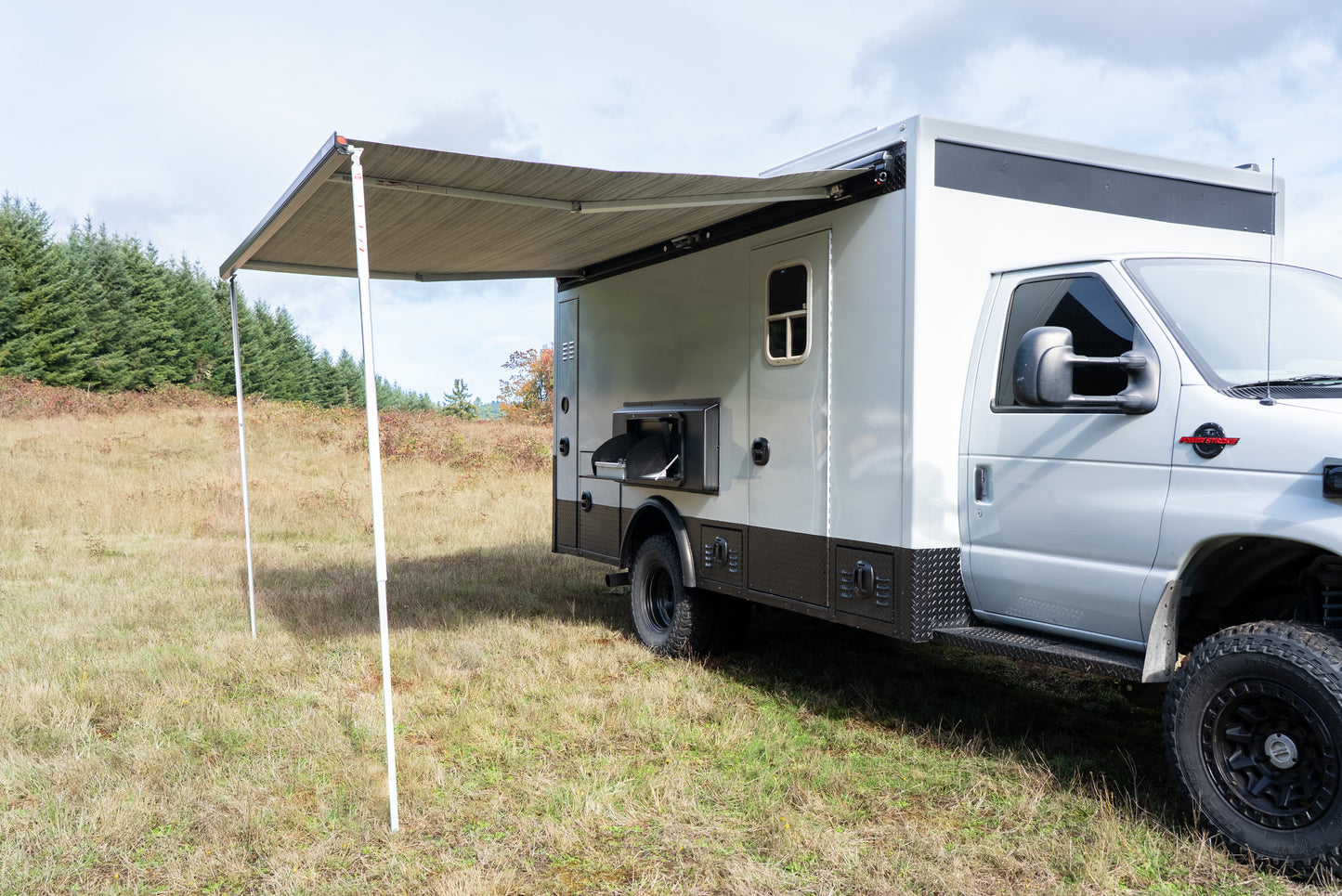 Universal Exterior Cooking + Storage Flare with Drop-Down Door