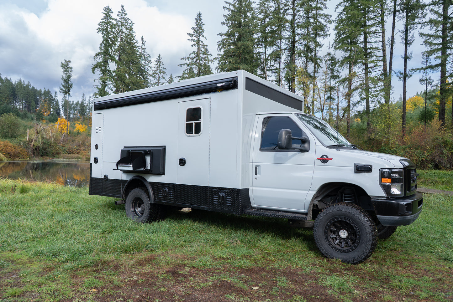 Universal Exterior Cooking + Storage Flare with Drop-Down Door